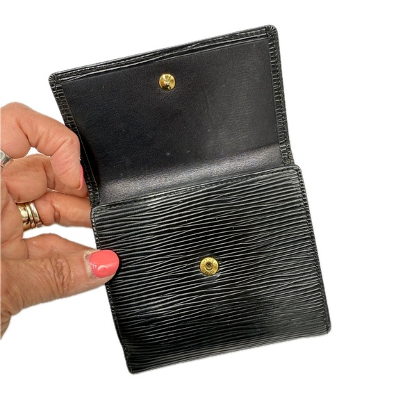 Louis Vuitton Elise Compact Wallet Black Epi Leather Vintage 1992 Authentic - Picture 7 of 17